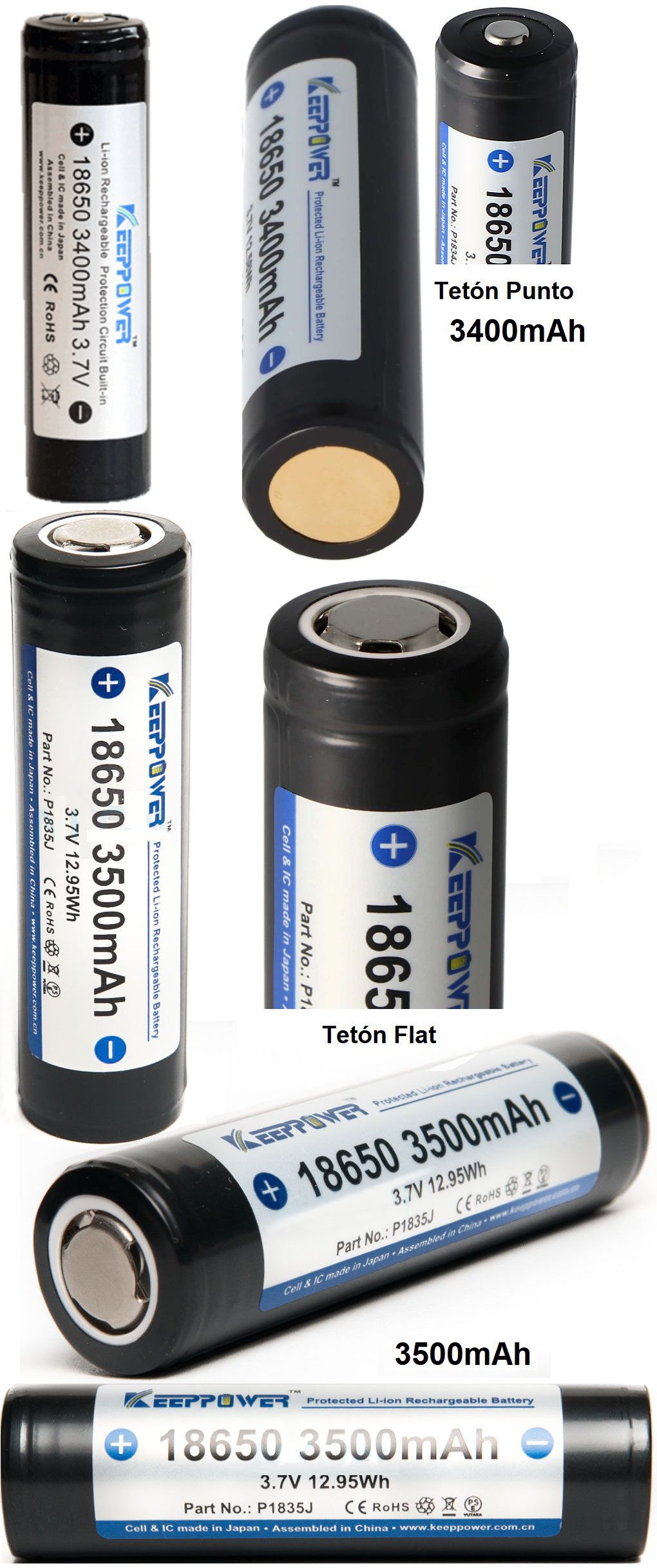 Bateria keeppower-18650-3400-3500mah